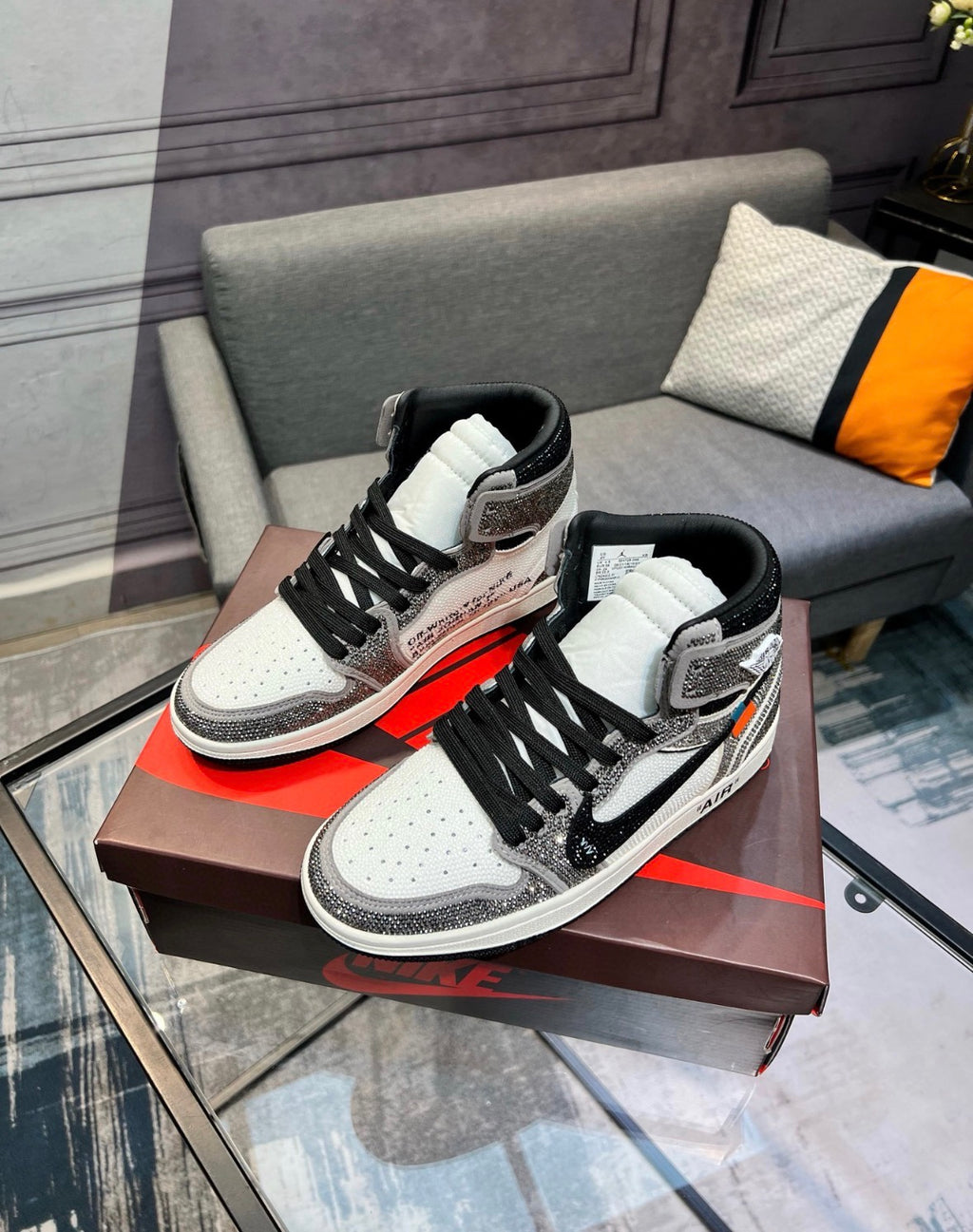 Off White x Air Jordan 1 Retro High (Custom Swarovski crystal)