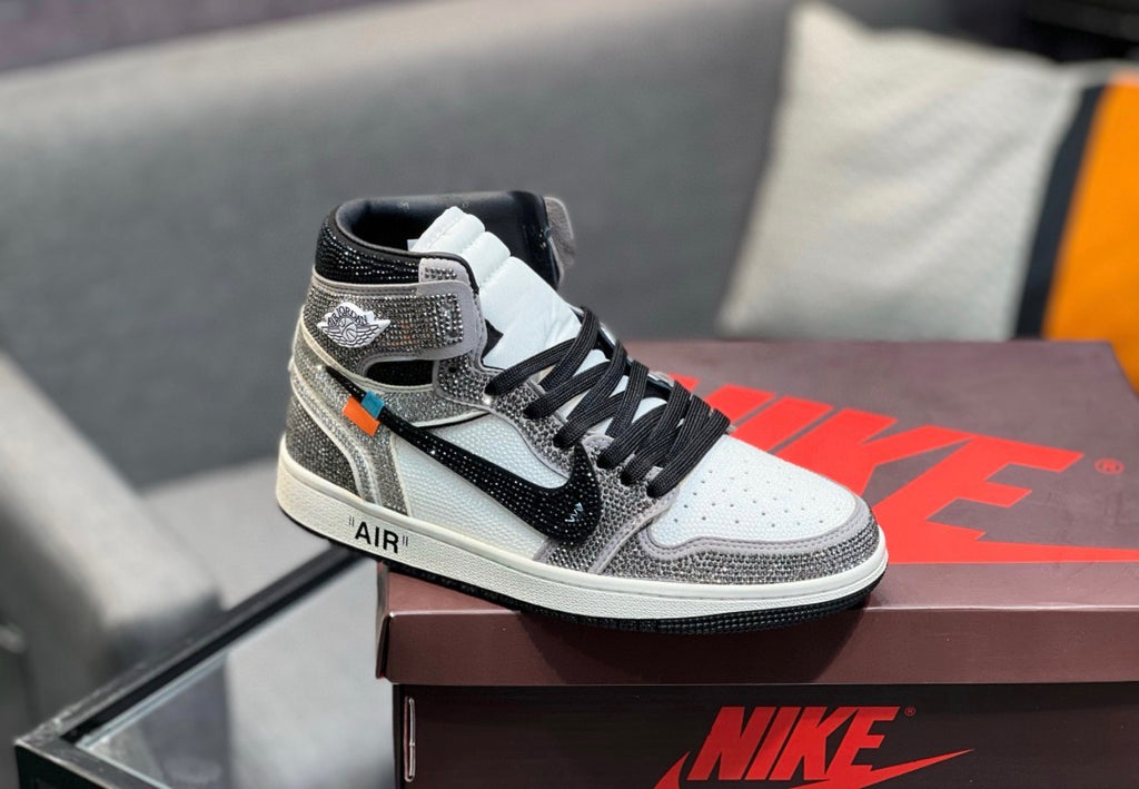 Off White x Air Jordan 1 Retro High (Custom Swarovski crystal)